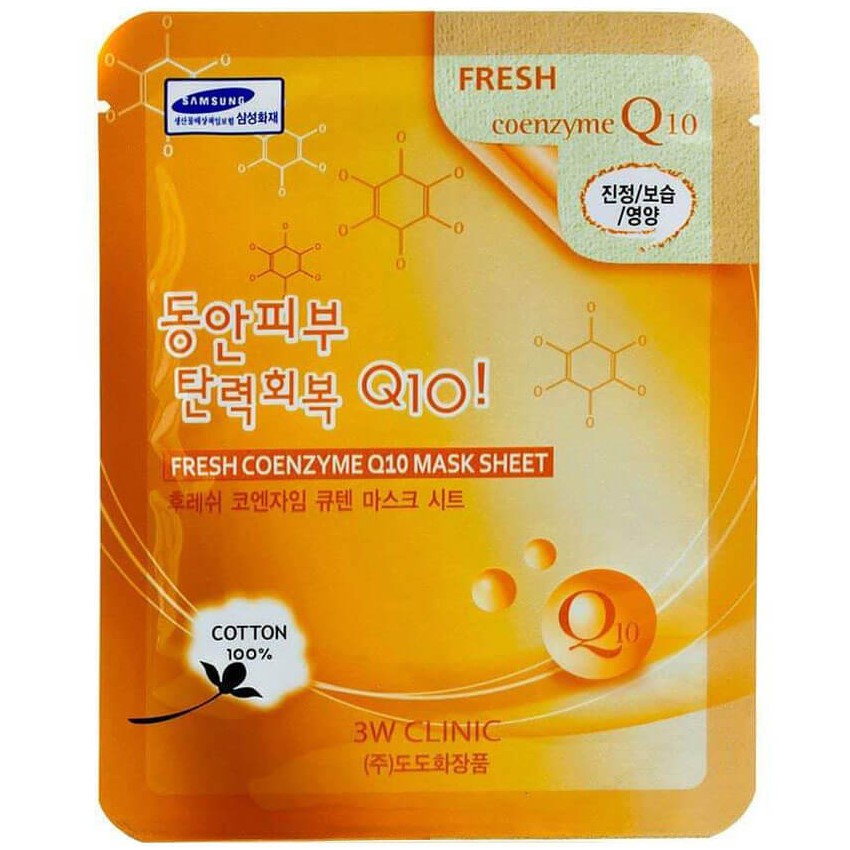 

3W Clinic Тканевая маска для лица Коэнзим Fresh Coenzyme Q 10 Mask Sheet